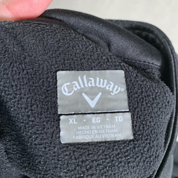 Callaway Pullover Mens XL Black Quarter Zip Golf Fleece Lined Chest Zip Pocket - Picture 7 of 10